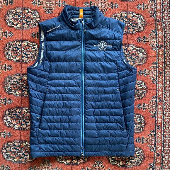 Peter Millar Men's S Crown Navy Blue Hyperlight Puffer Vest w/ a Logo - Picture 1 of 10